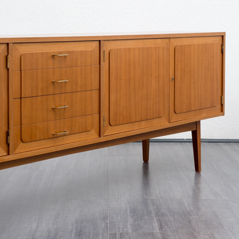 Vintage Large walnut sideboard with 4 drawers - 1960s