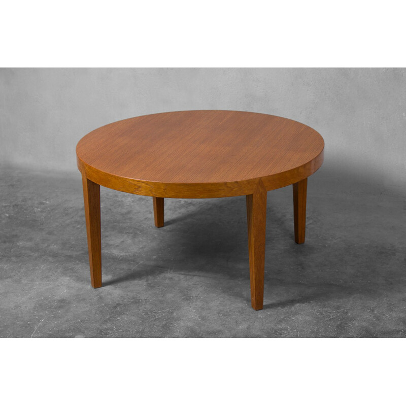 Vintage ronde teakhouten salontafel van Severin Hansen voor Haslev Møbelsnedkeri, 1960