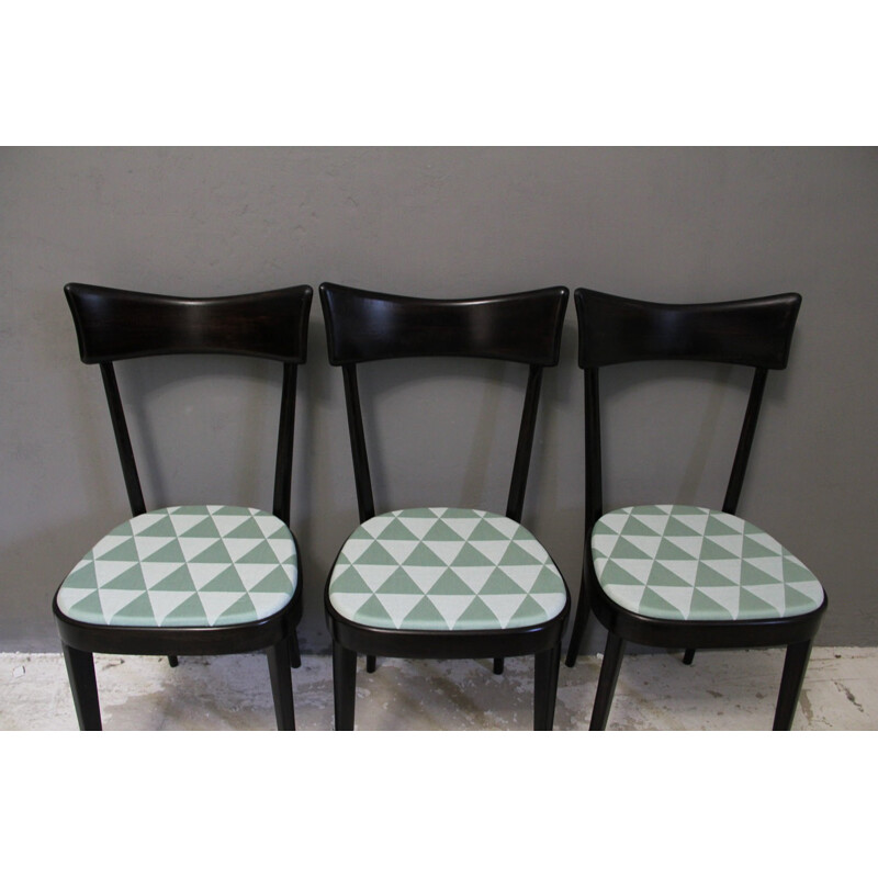 Suite de 3 chaises à repas vintage - 1950