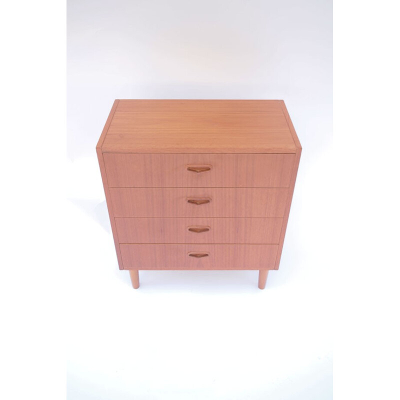 Small vintage chest of drawers with 4 drawers in teak - 1960s