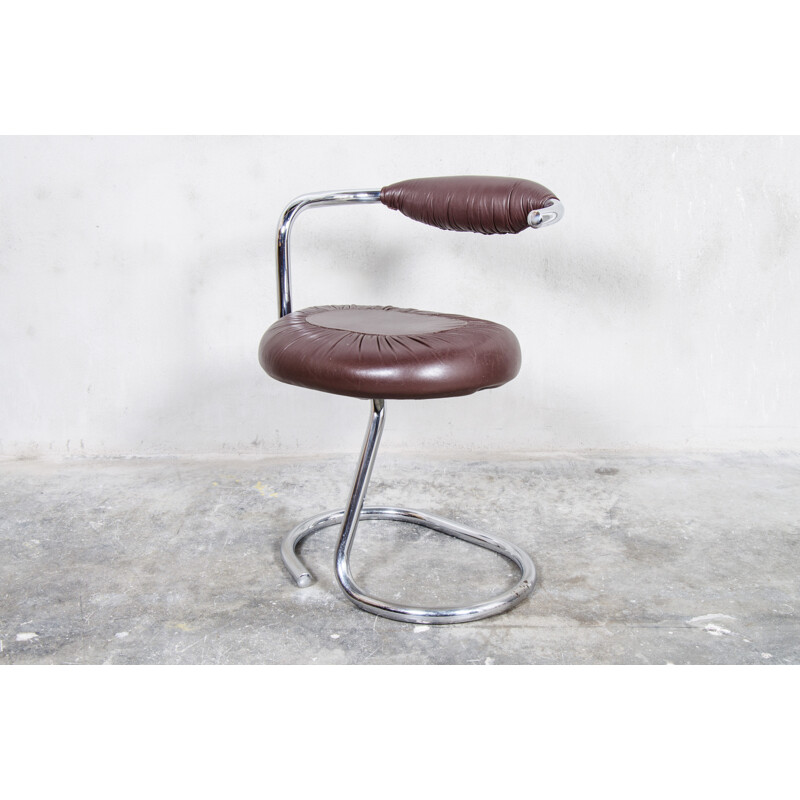 Dark Red "Cobra" Chair by Giotto Stoppino - 1970s 