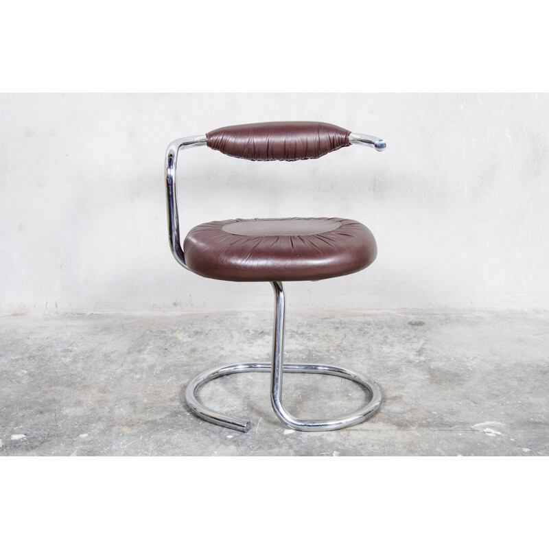 Dark Red "Cobra" Chair by Giotto Stoppino - 1970s 