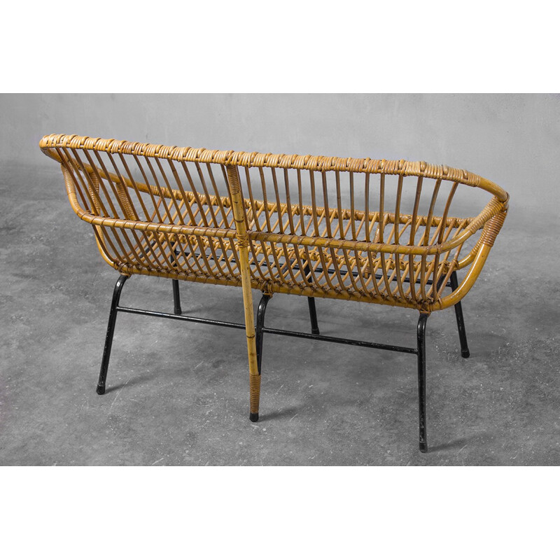 Wicker Sofa for Rohé Noordwolde - 1950s