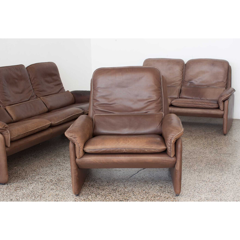 Set of 3-Seater, 2-seater Sofa & fauteuil "Model DS61" by De Sede - 1960s