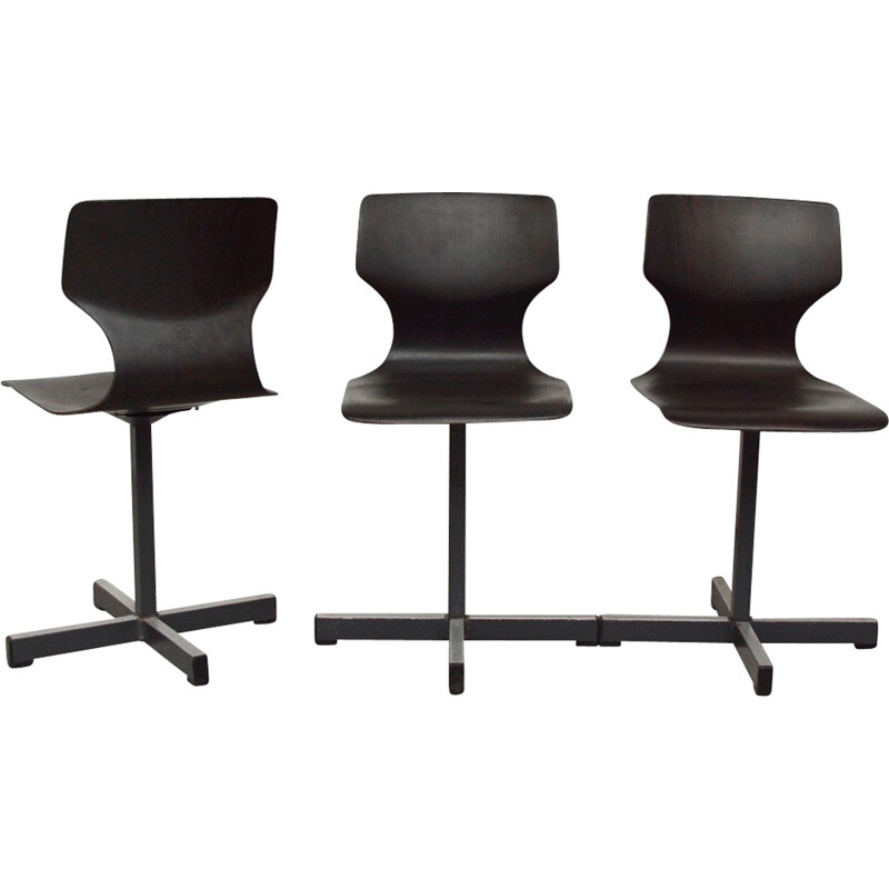Set of 3 cockpit chairs "Pagholz" by Adam Stegner for Flötotto - 1970s