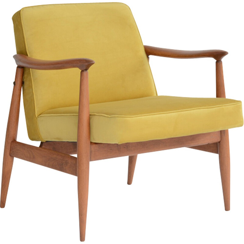 Vintage yellow armchair "GMF 87" by Kedziorek - 1960s