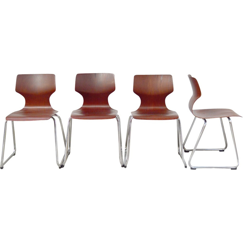 Série de 4 chaises Pagholz Flötotto - 1970