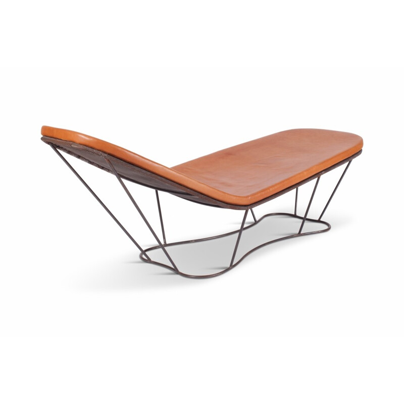 Lounge Chair in Steel And Cognac Leather by Xavier Lust - 2000s