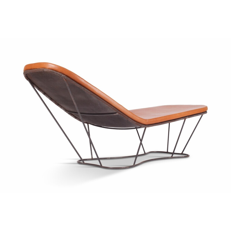 Lounge Chair in Steel And Cognac Leather by Xavier Lust - 2000s