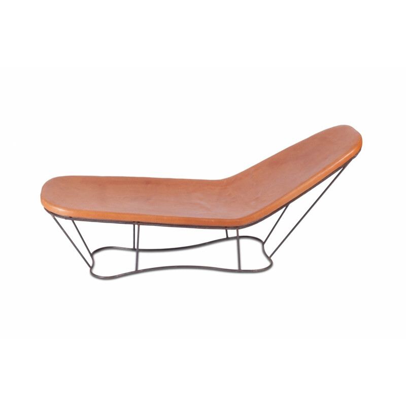 Lounge Chair in Steel And Cognac Leather by Xavier Lust - 2000s