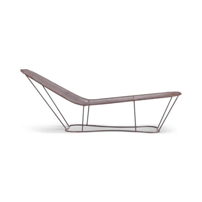 Lounge Chair in Steel And Cognac Leather by Xavier Lust - 2000s