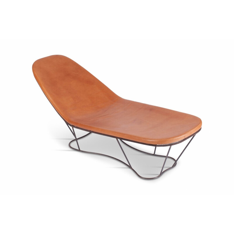 Lounge Chair in Steel And Cognac Leather by Xavier Lust - 2000s