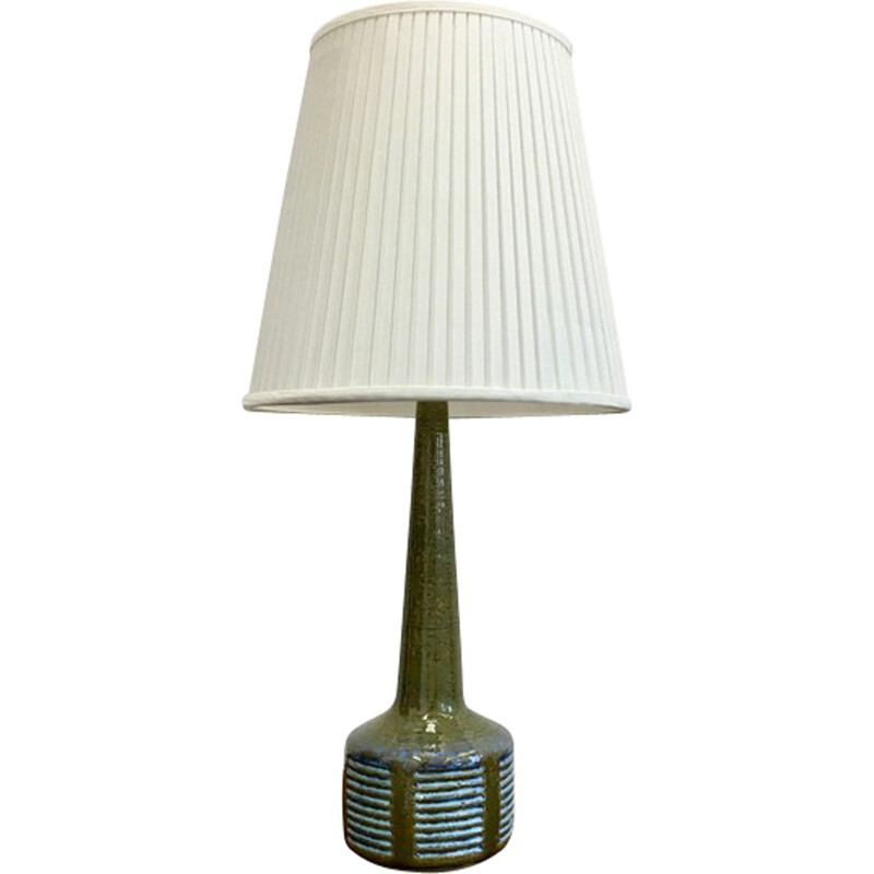 Large Green Danish Ceramic vintage Table Lamp by Palshus - 1960s