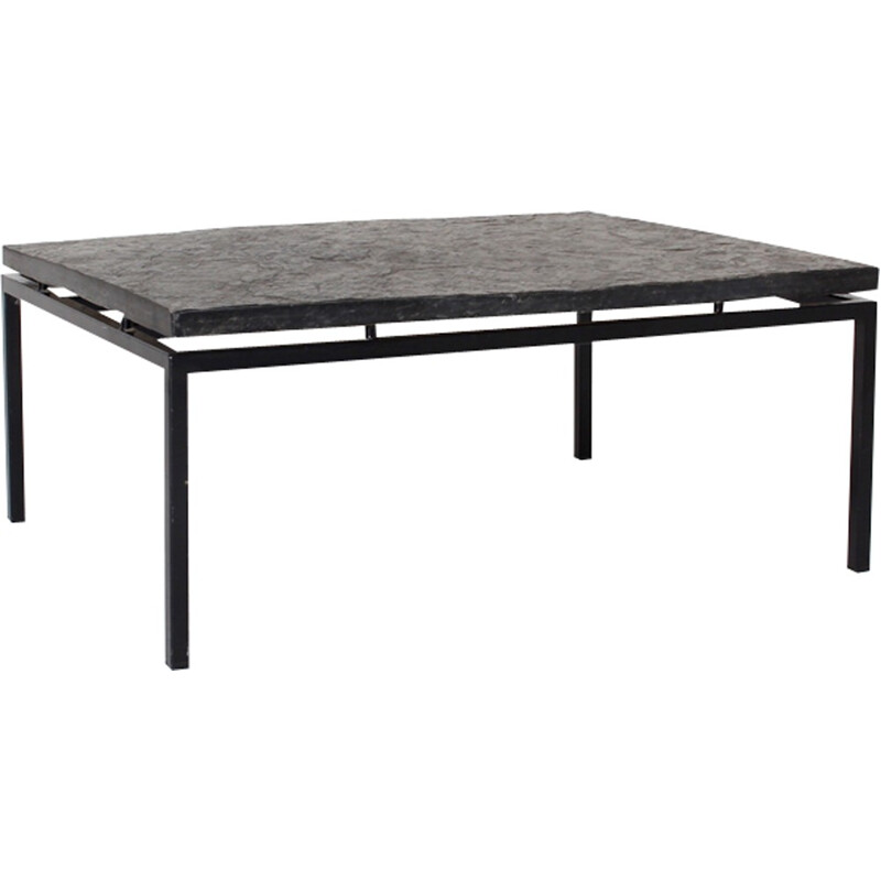 Vintage german slate top coffee table 1960s