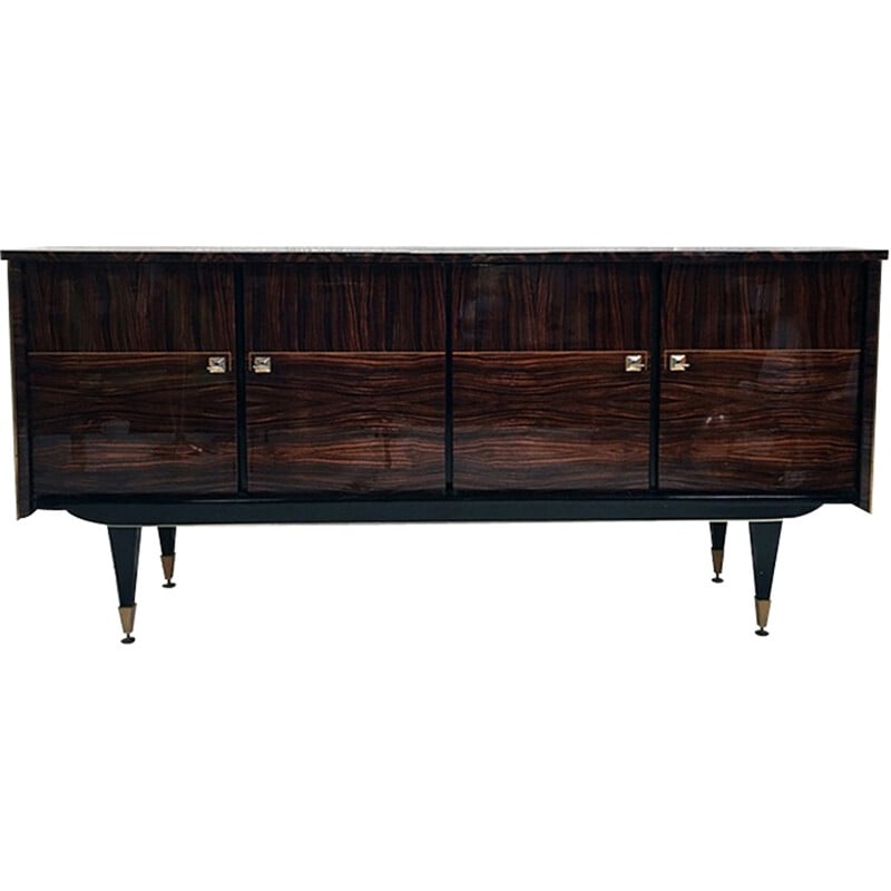 Vintage ebony lacquered sideboard by Macassar - 1950s