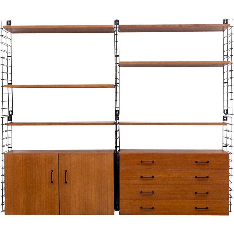 Big shelving system by Tomado for Musterring in teak - 1960s