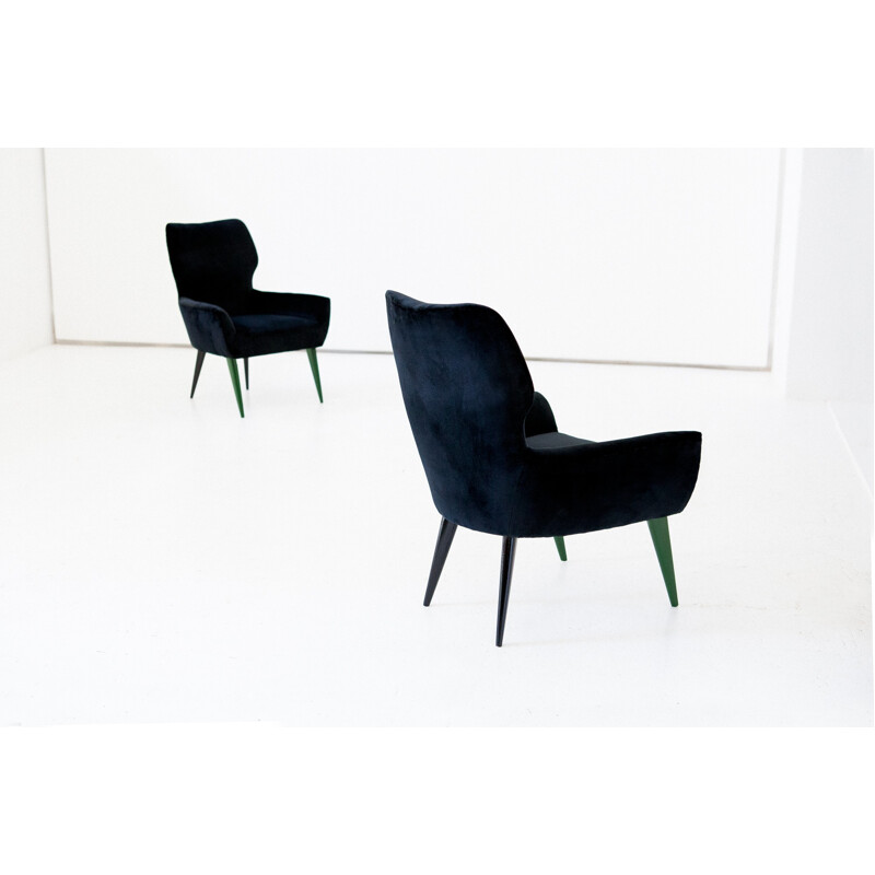 Suite de 2 fauteuils lounge modernes italiens - 1950
