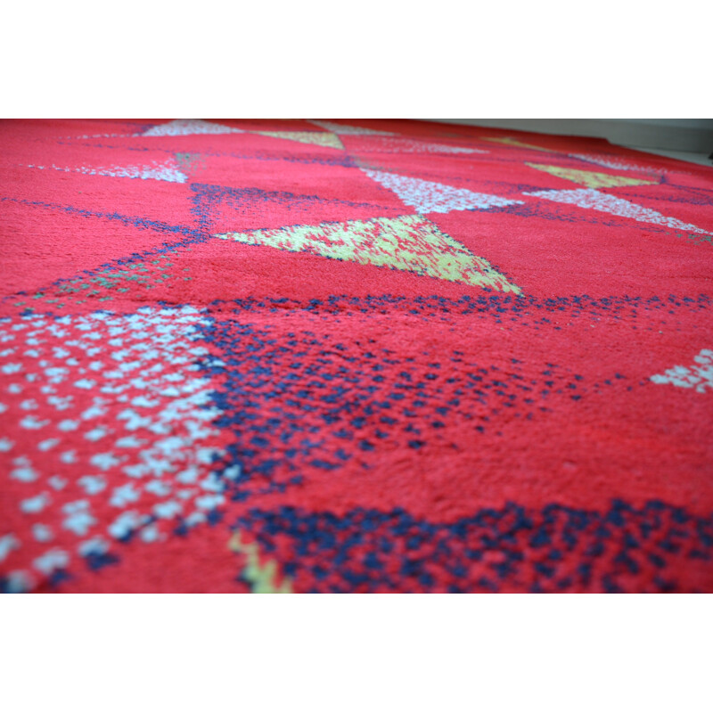 Large red wool carpet - 1950s