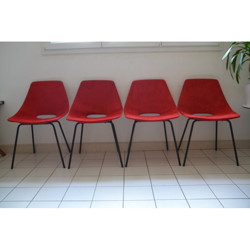 Set of 4 vintage chairs "Amsterdam" by Pierre Guariche and ARP - 1950s