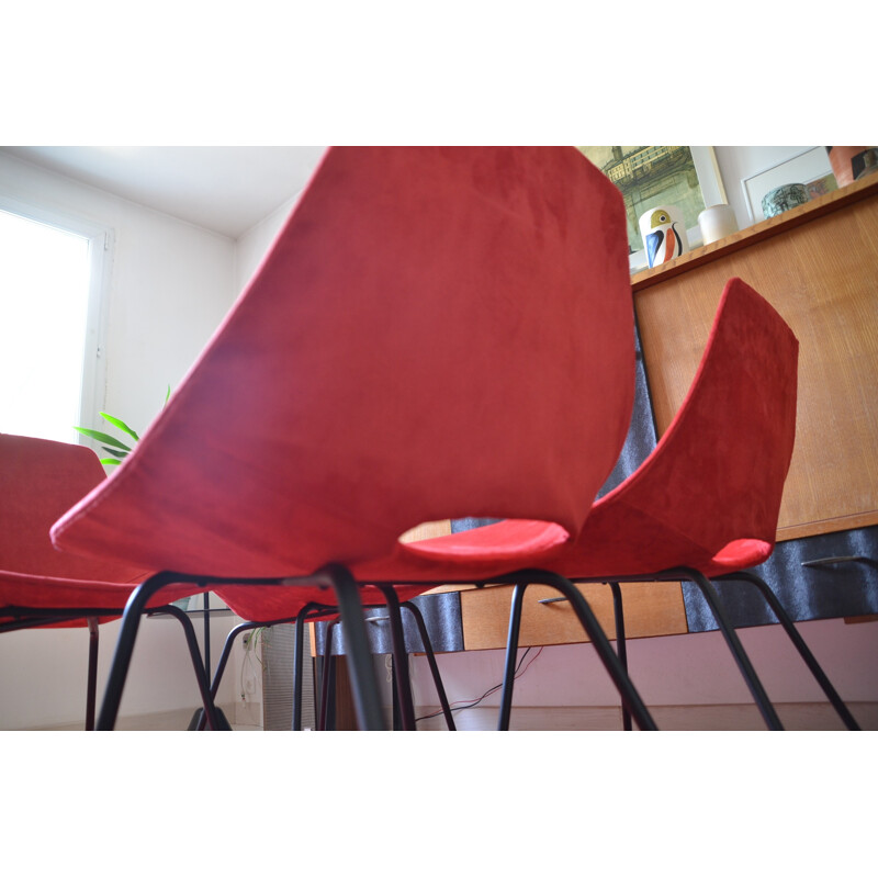 Set of 4 vintage chairs "Amsterdam" by Pierre Guariche and ARP - 1950s