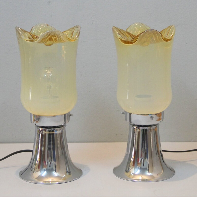 Vintage pair of Murano table lamps - 1960s