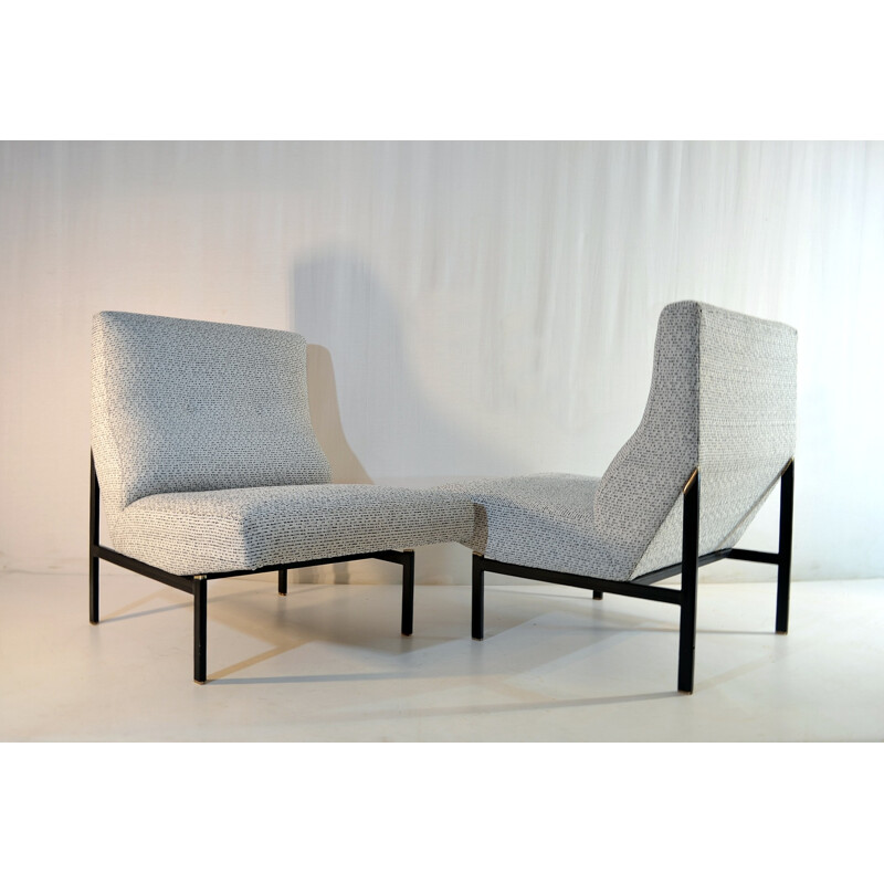 Pair of vintage Italian Slipper lounge chairs - 1950s