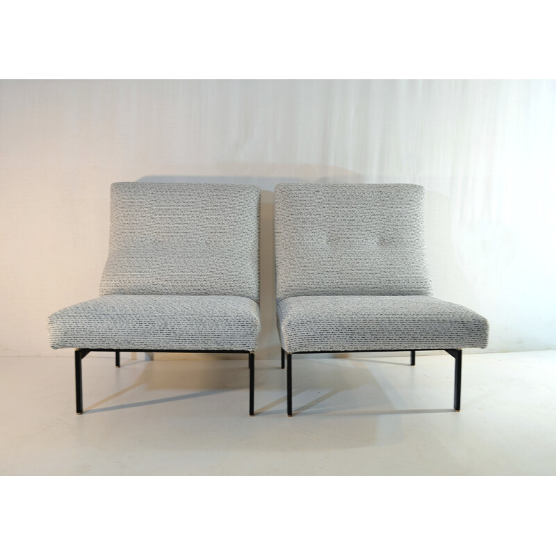 Pair of vintage Italian Slipper lounge chairs - 1950s