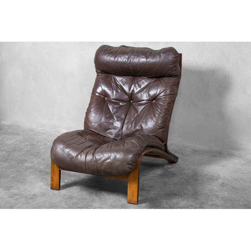 Large vintage Lounge Chair by Oddvin Rykken for Ribo - 1970s 