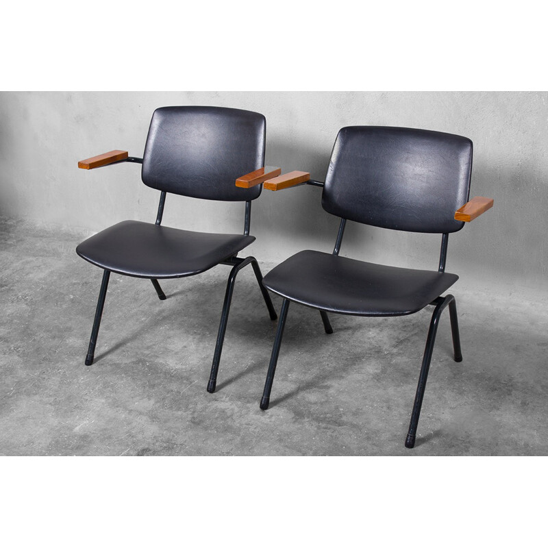 Suite de deux chaises de bureau vintage de Rudolf Wolf - 1950