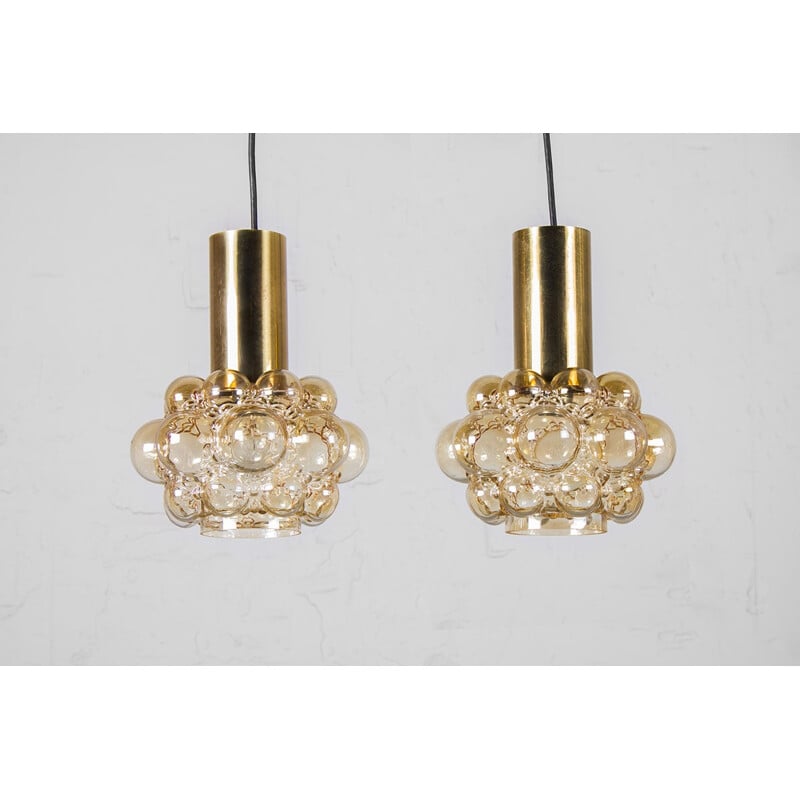 Vintage pair of bubble glass ceiling lights by Helena Tynell and Heinrich Gantenbrink for Limburg - 1960s