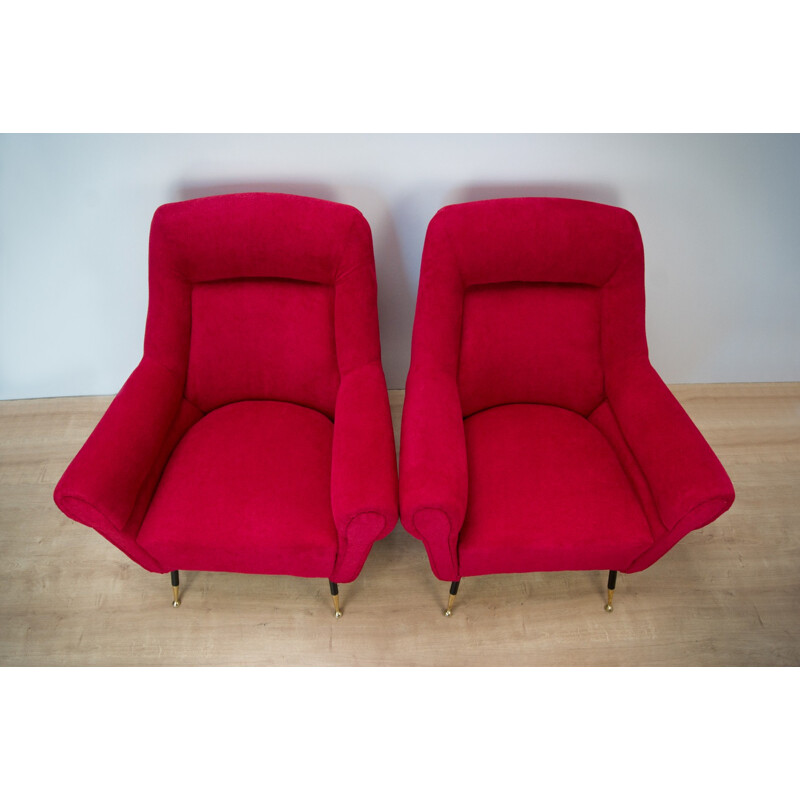 Vintage pair of Italian armchairs by Gigi Radice for Minotti - 1960s