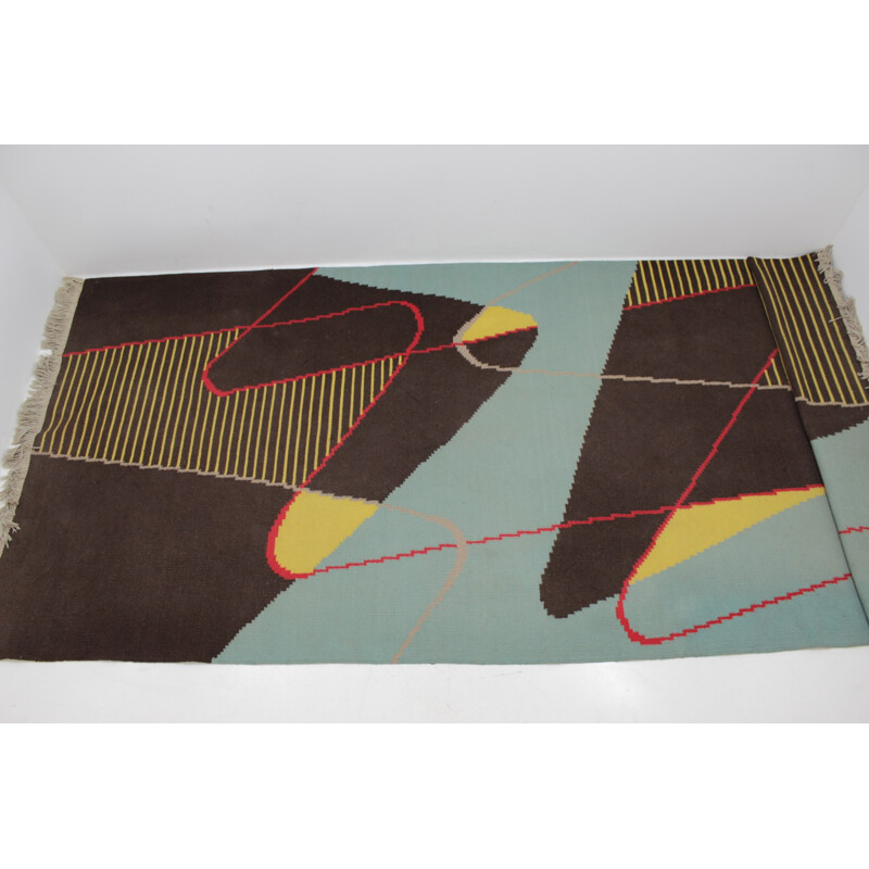 Vintage geometric rug by Antonin Kybal, 1960
