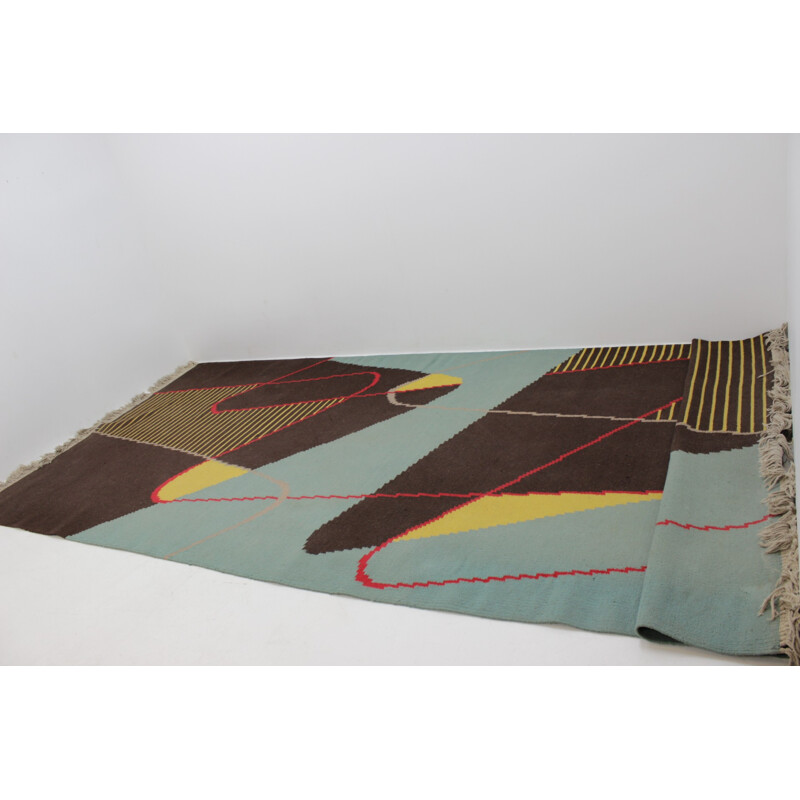 Vintage geometric rug by Antonin Kybal, 1960