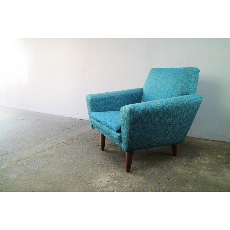 Vintage scandinavian turquoise armchair - 1970s