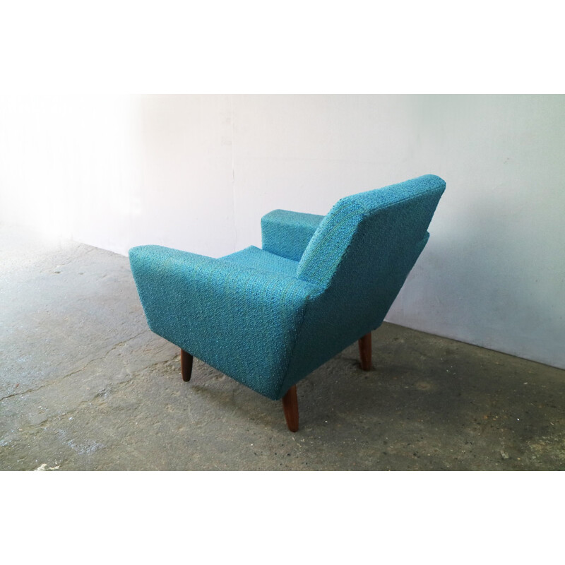Vintage scandinavian turquoise armchair - 1970s