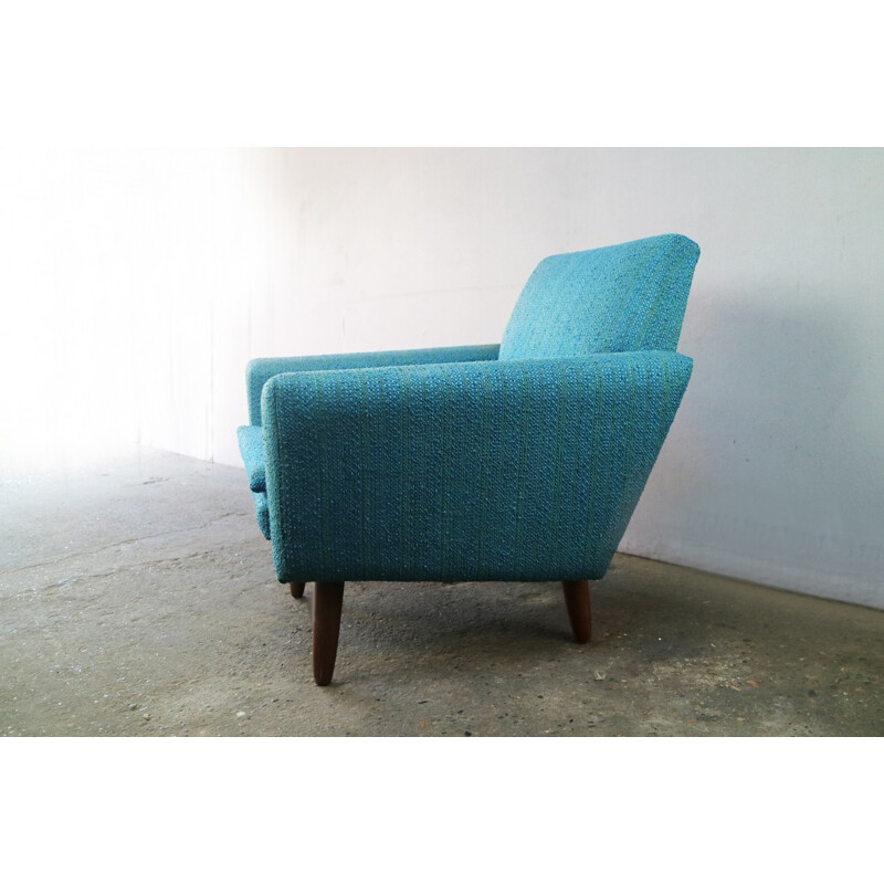 Fauteuil scandinave turquoise vintage - 1970