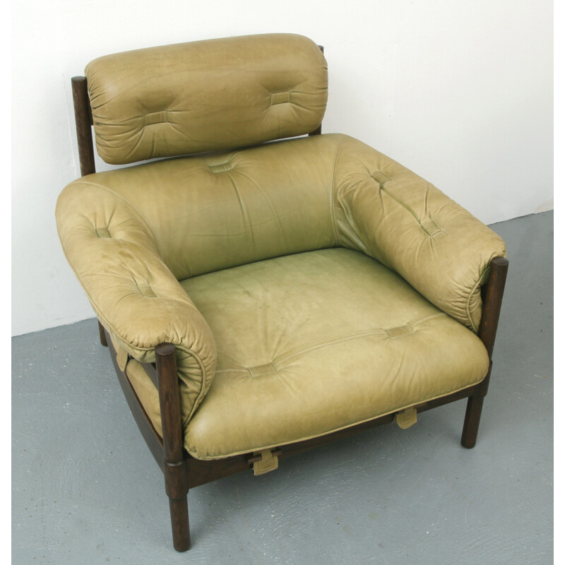 Vintage leather armchair - 1970s