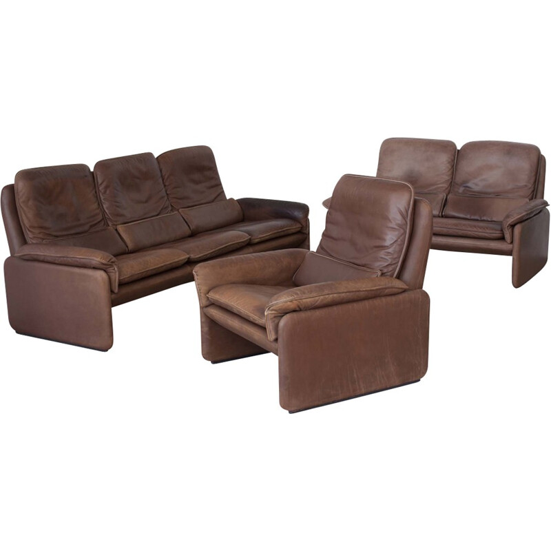 Set of 3-Seater, 2-seater Sofa & fauteuil "Model DS61" by De Sede - 1960s