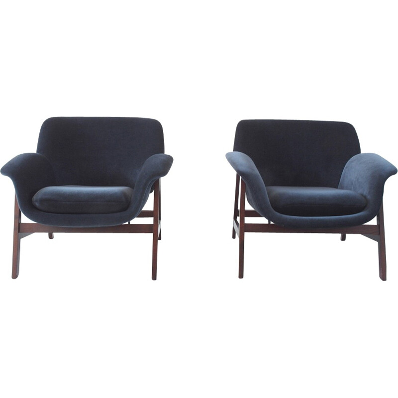 Suite de 2 fauteuils lounge "modèle 849" par Gianfranco Frattini pour Cassina - 1956