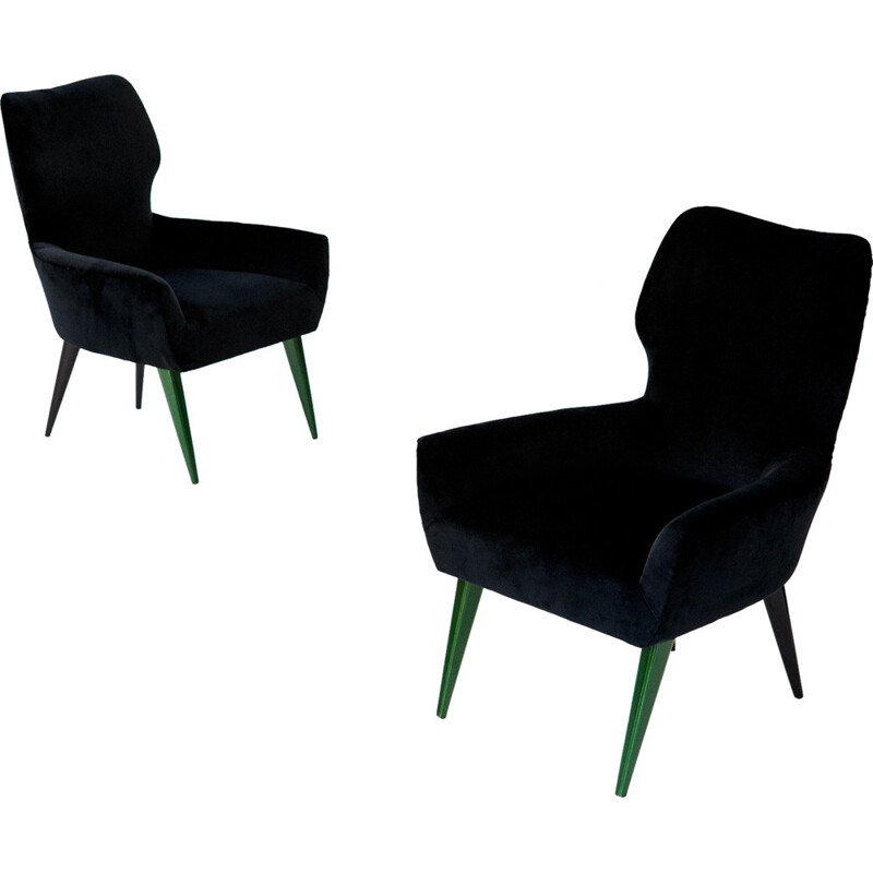 Set of 2 Italian Modern Easy Chairs - 1950s