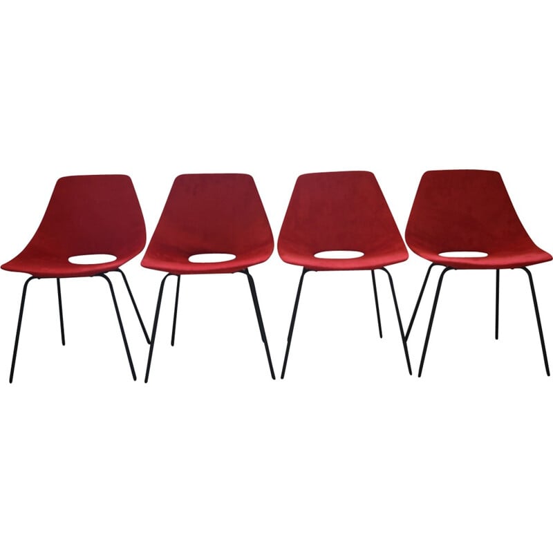 Set of 4 vintage chairs "Amsterdam" by Pierre Guariche and ARP - 1950s