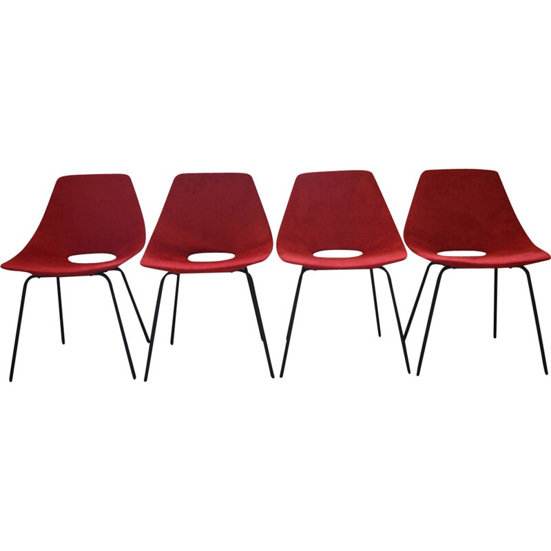 Série de 4 chaises "Amsterdam" de Pierre Guariche et ARP - 1950