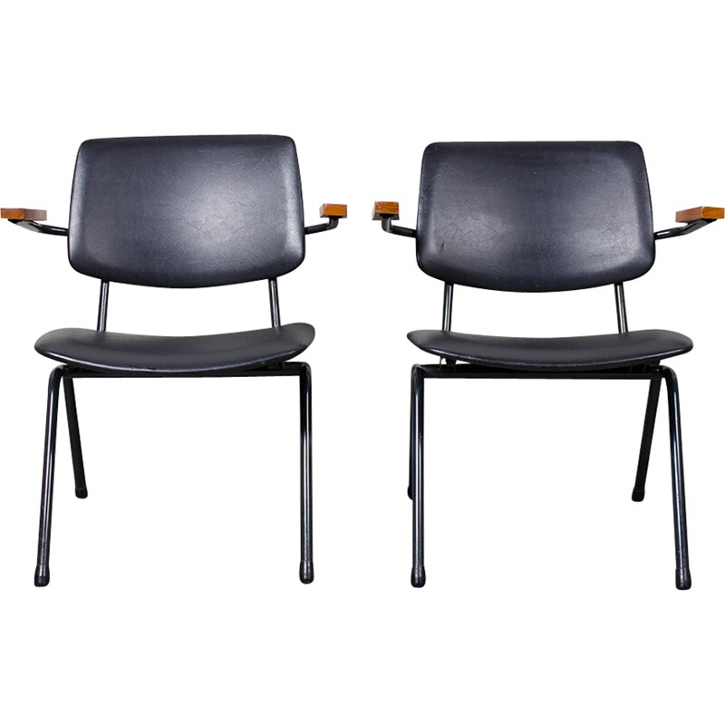 Set of two vintage office chairs by Rudolf Wolf - 1950s 