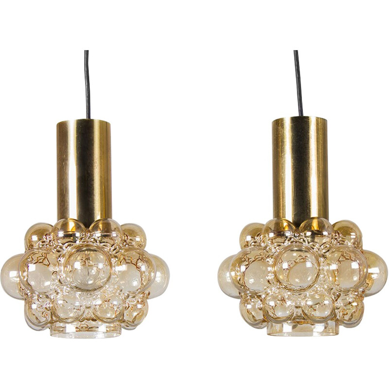 Vintage pair of bubble glass ceiling lights by Helena Tynell and Heinrich Gantenbrink for Limburg - 1960s