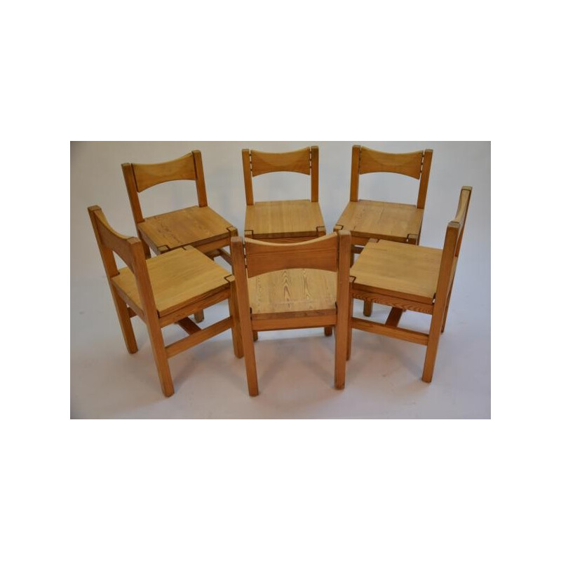 Set of 6 chairs Hongistp in solid elm, Ilmari TAPIOVAARA - 1960s