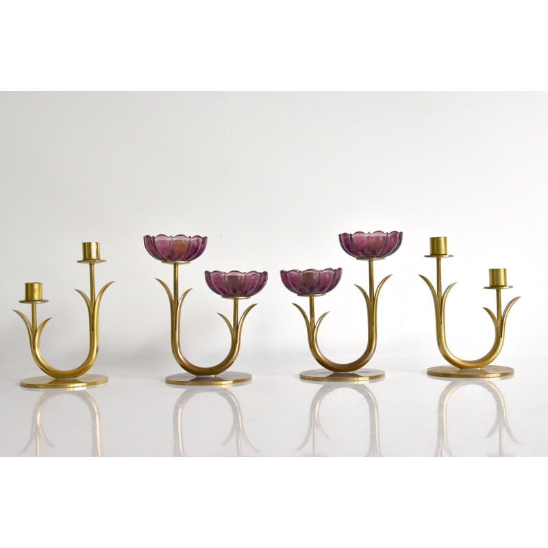 Vintage Swedish brass candle holders by Gunnar Ander for Ystad Metall - 1960s