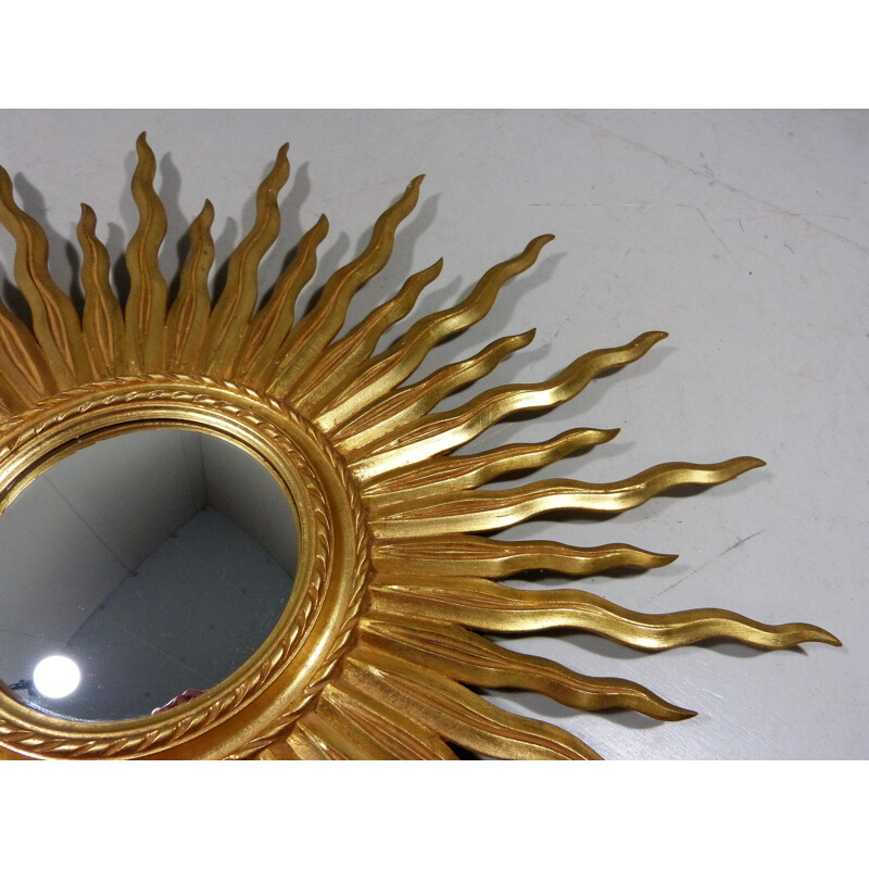 Big Vintage Sunburst Mirror - 1950s