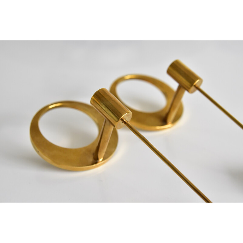 Pair of vintage brass candlesticks by Arthur Pe Kolback - 1960s