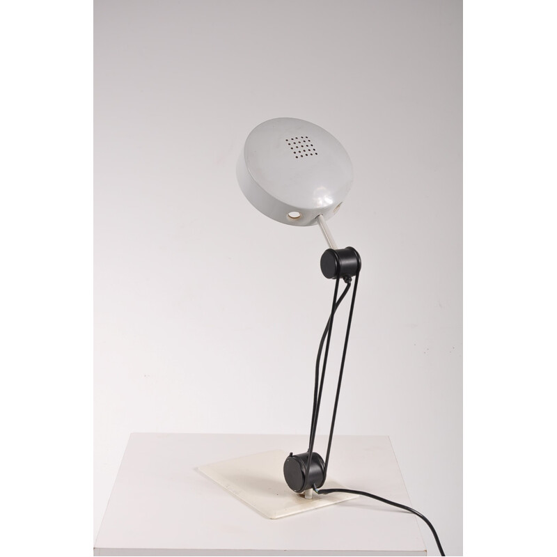 Lampe de bureau vintage en métal blanc - 1970