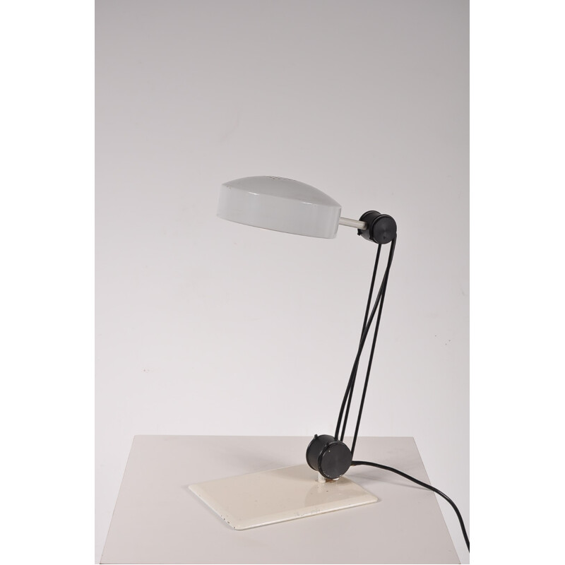 Vintage white metal desk lamp- 1970s